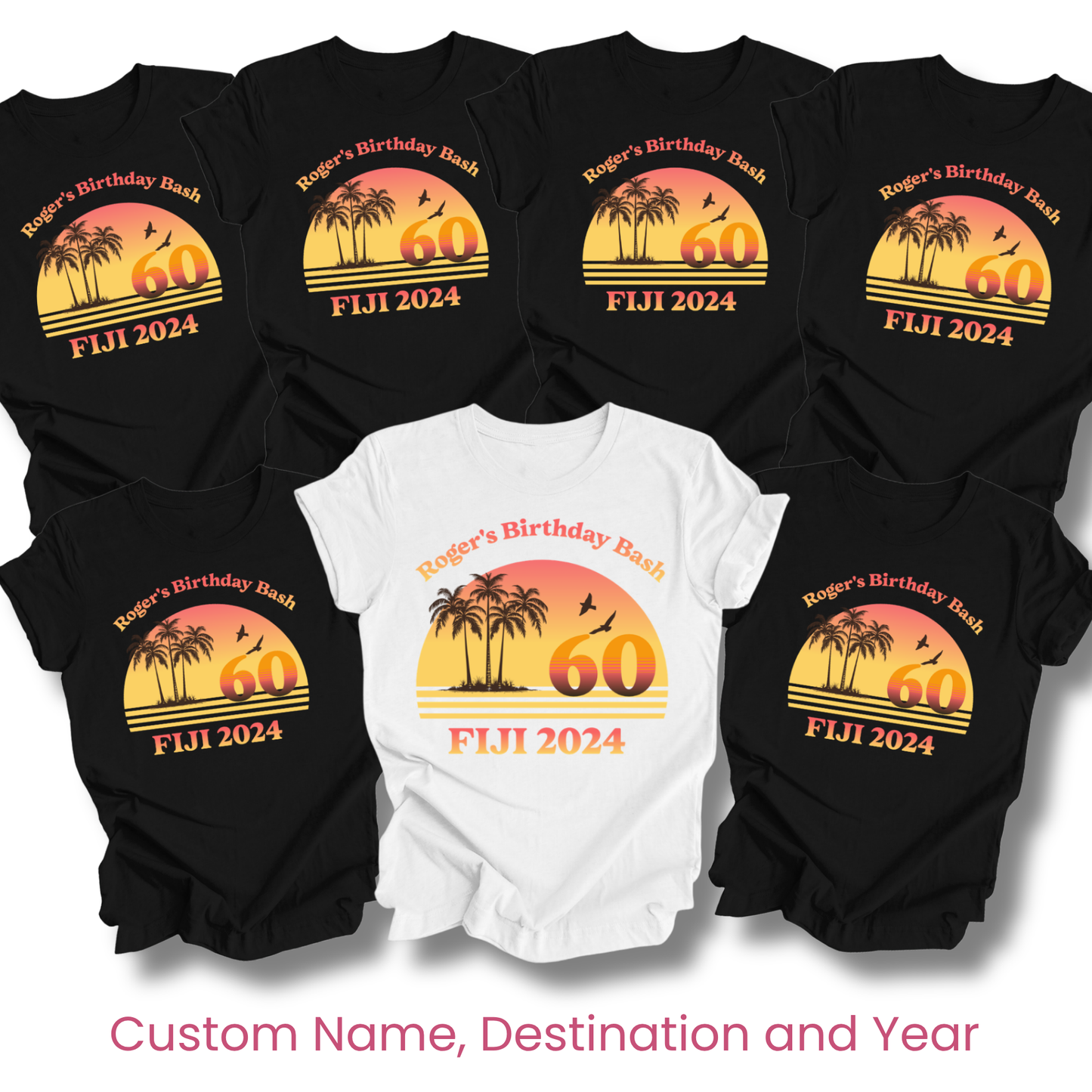 Personalised Birthday Holiday Matching Shirts