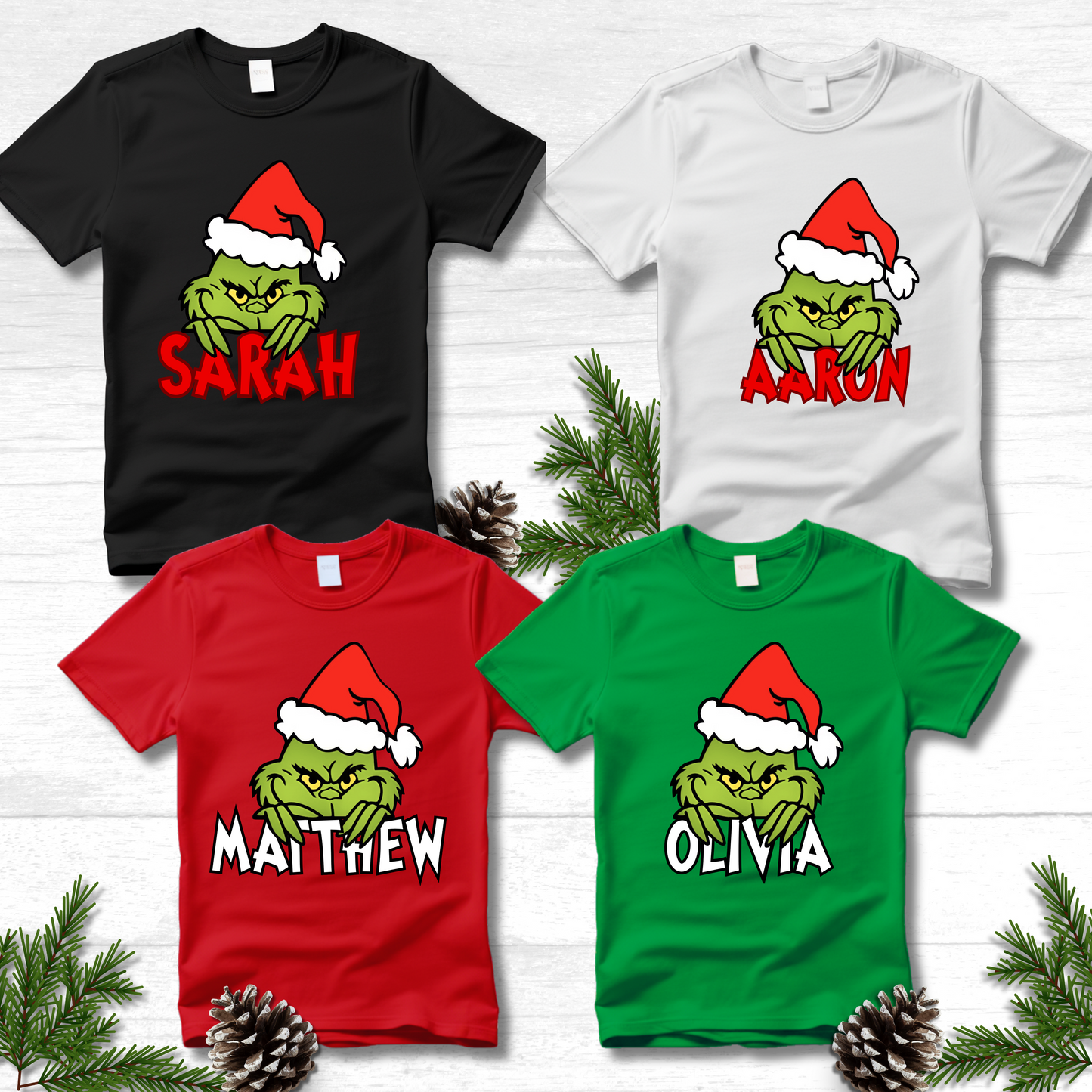 Personalised Christmas Grinch T-Shirts
