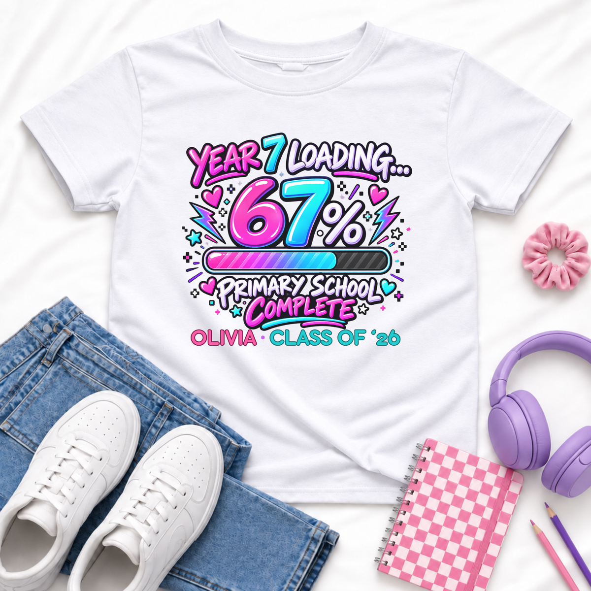 Personalised Year 6 Graduation Shirt Year 7 Loading 67