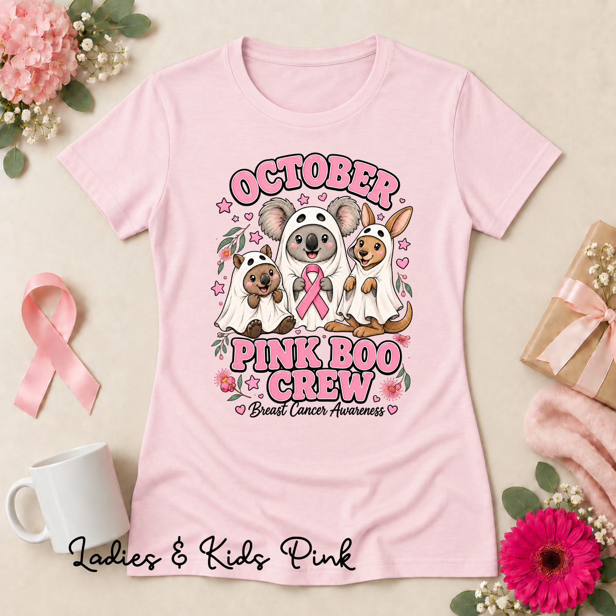 October Pink Boo Crew Breast Cancer Awareness Halloween Shirt