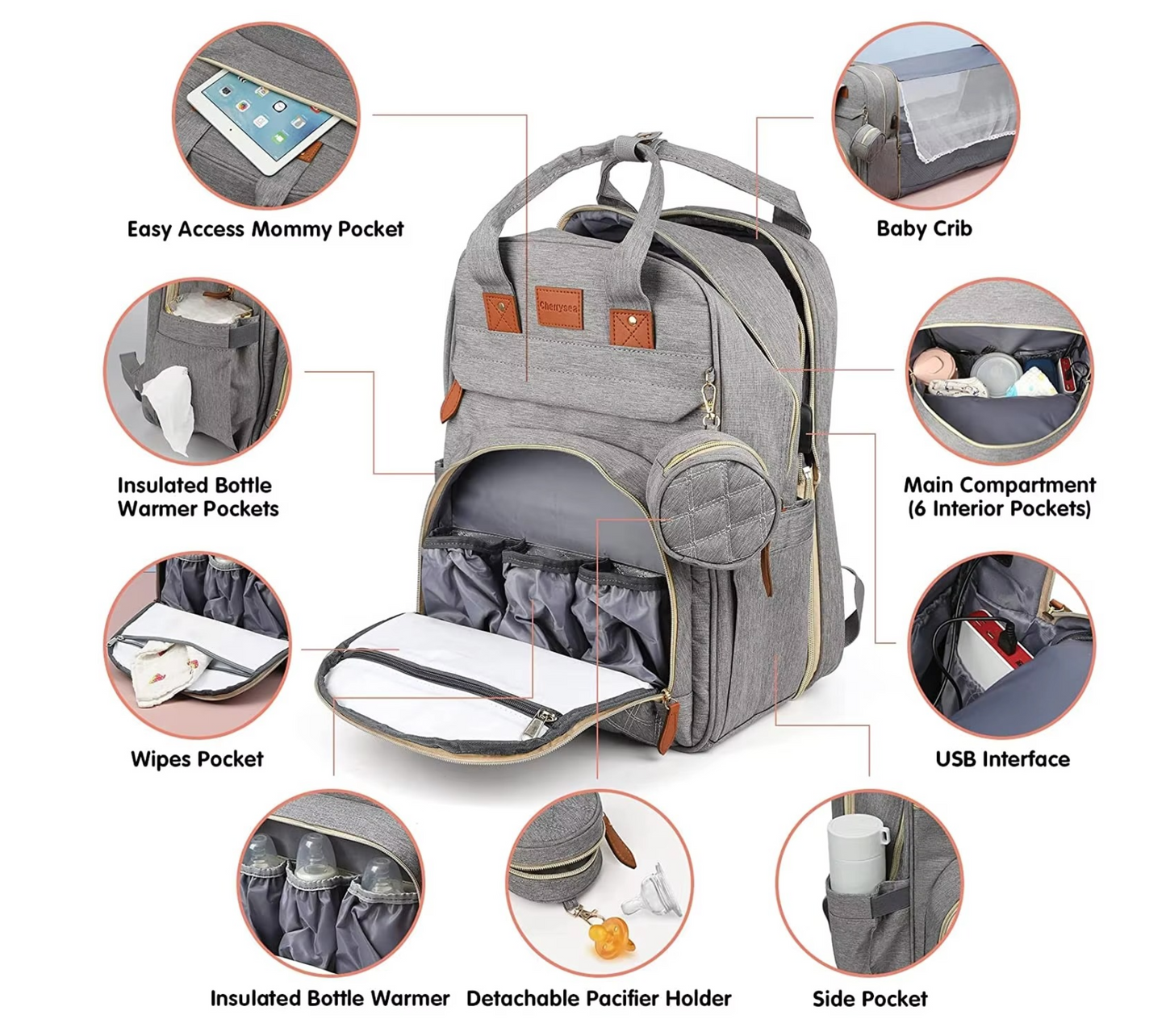 Nappy Backpack with Changing Station