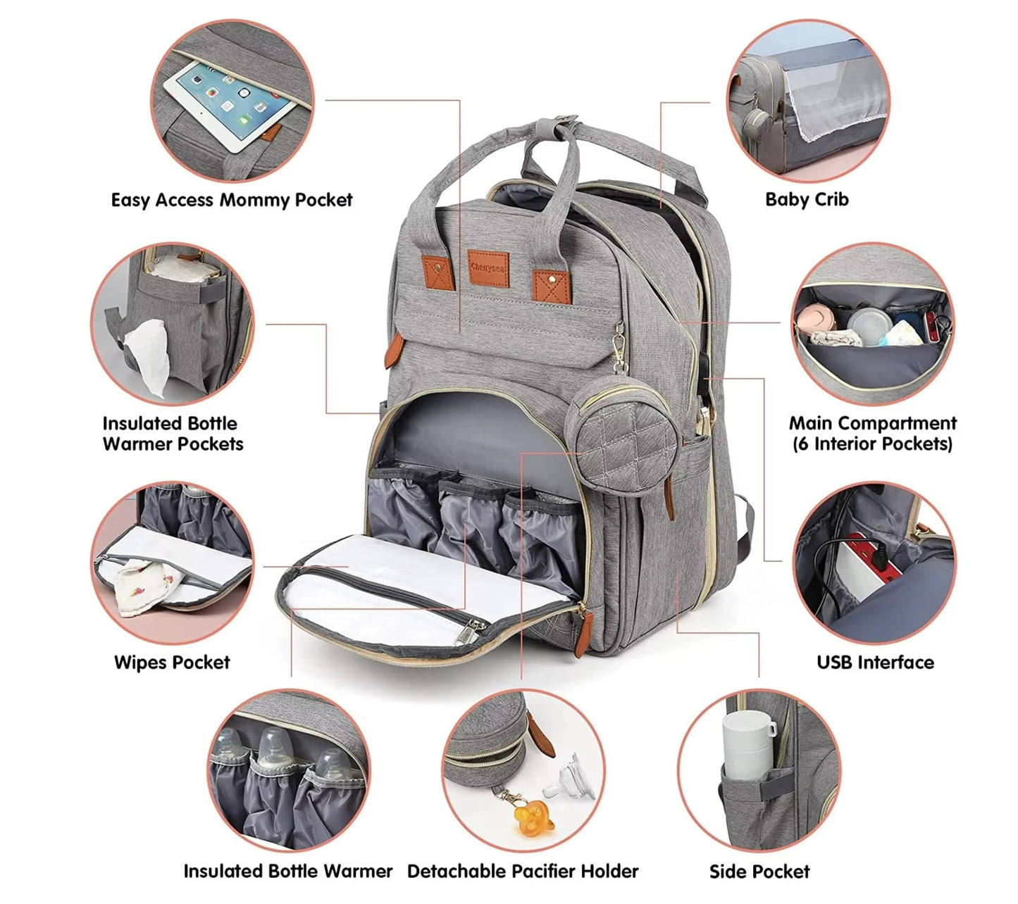Nappy Backpack with Changing Station
