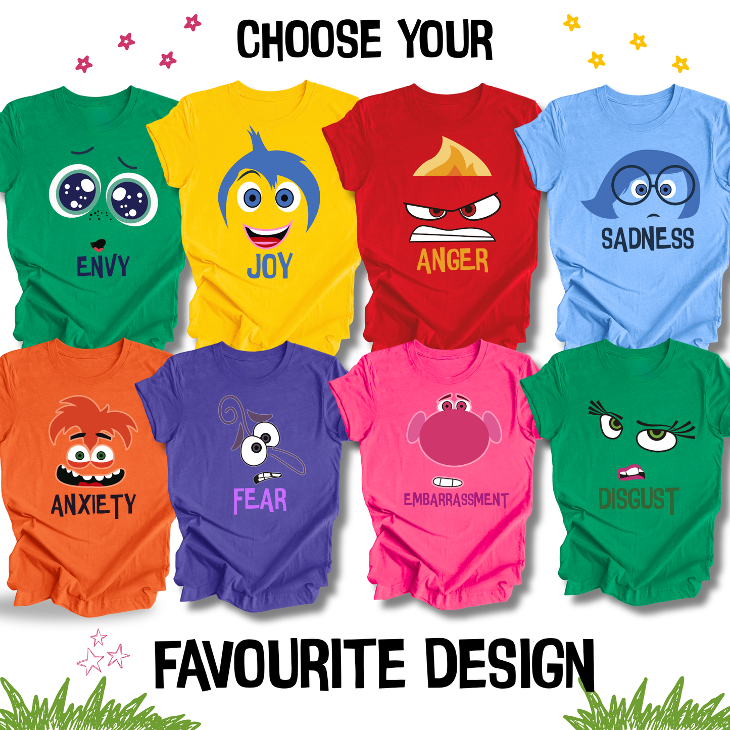 Inside Out Costume Matching Shirts
