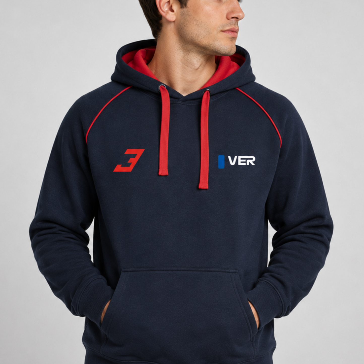 Max Verstappen Inspired Racing Hoodie, Number 3 Navy Pullover Hoodie