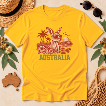 Australia Kangaroo T-Shirt – Retro Tropical Sunglasses Design