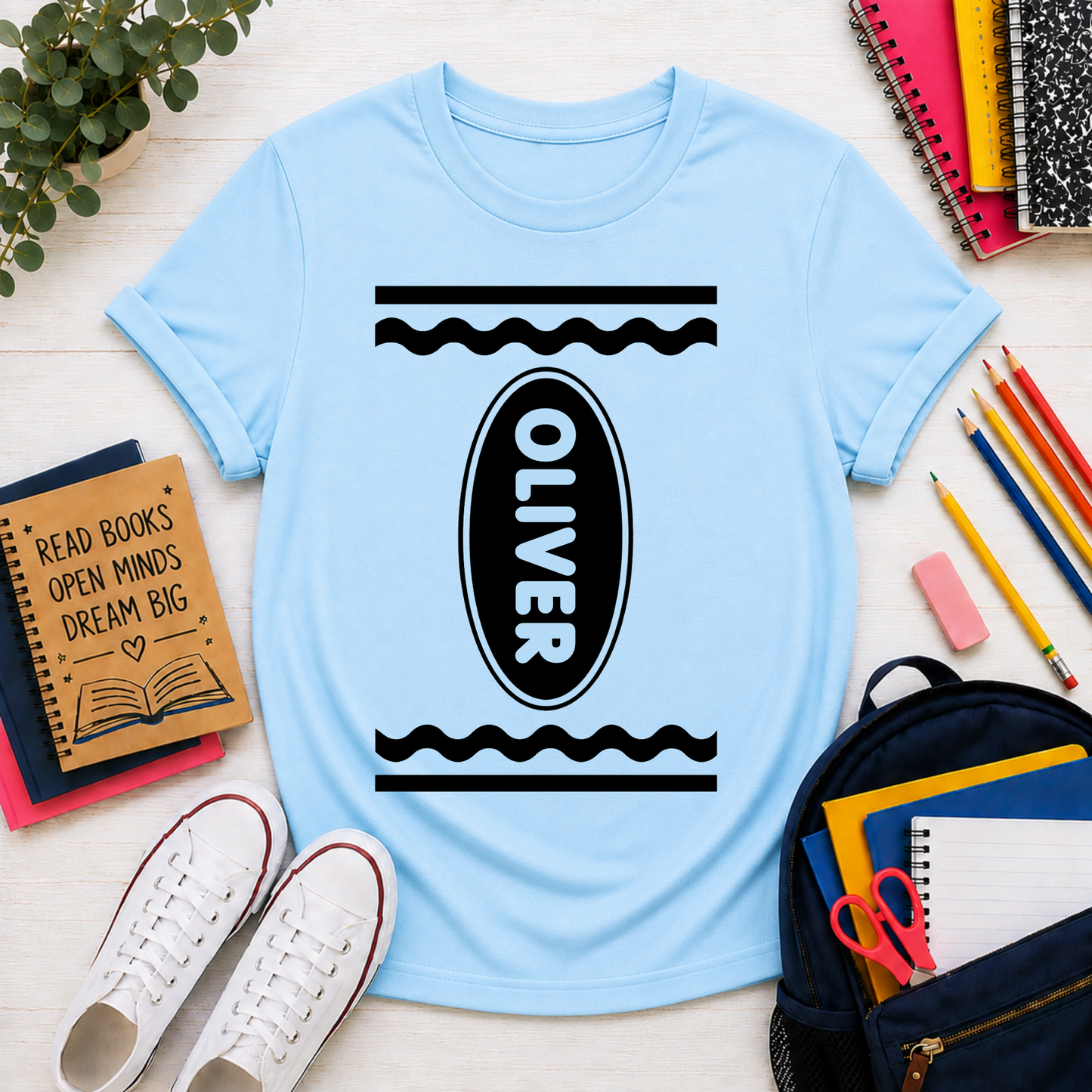 Personalised Crayon Book Week Costume T-Shirt
