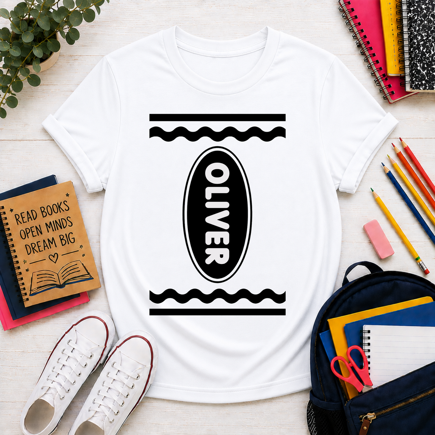 Personalised Crayon Book Week Costume T-Shirt
