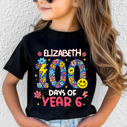 Personalised 100 Days of School Floral Shirt