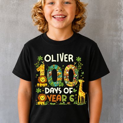 Personalised 100 Days of School Safari Shirt
