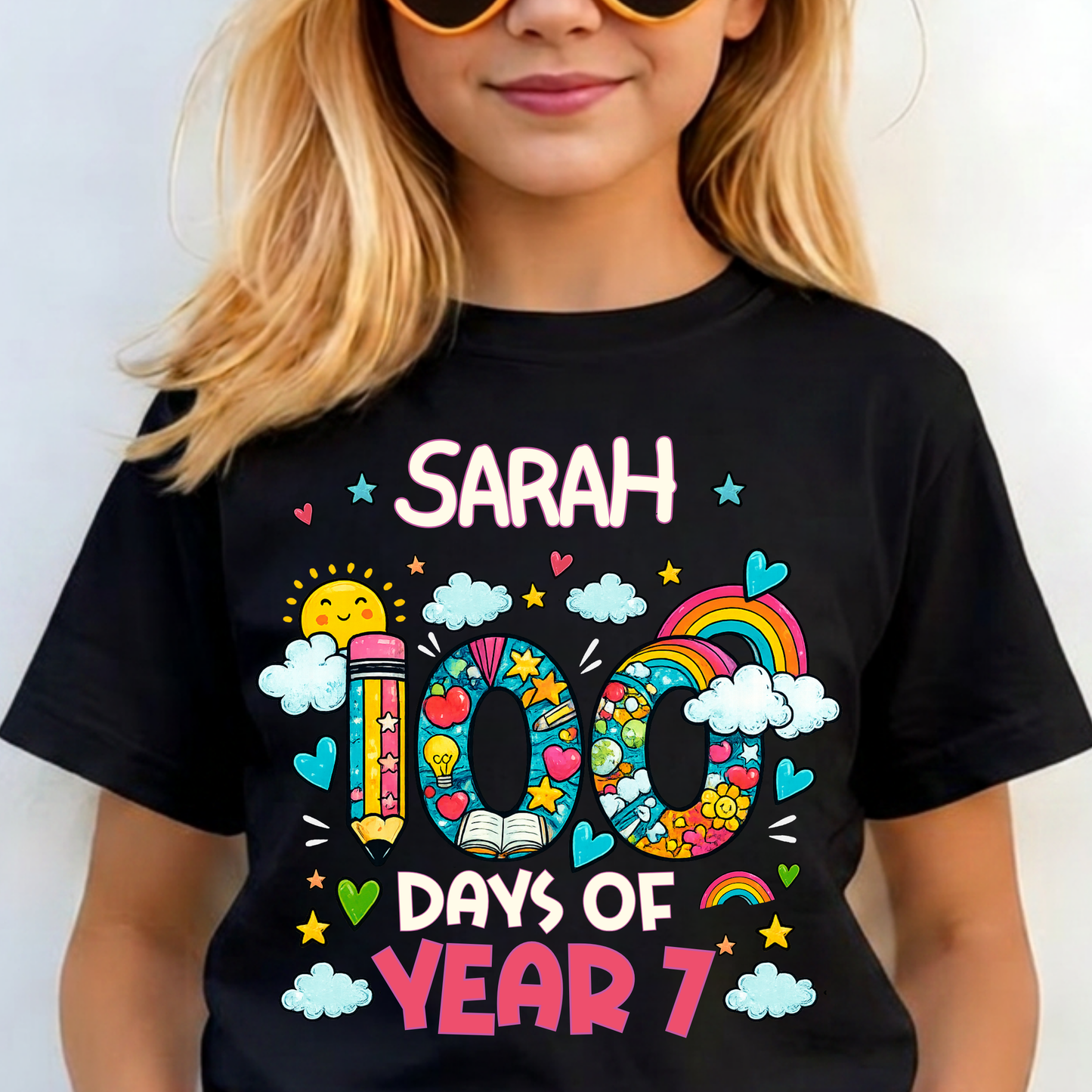 Personalised 100 Days of School Rainbow Shirt