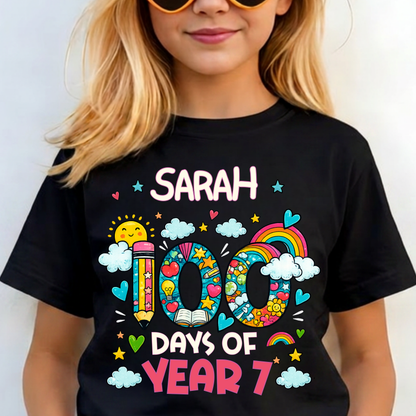 Personalised 100 Days of School Rainbow Shirt