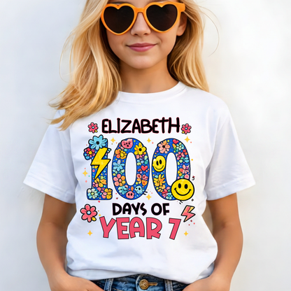 Personalised 100 Days of School Floral Shirt