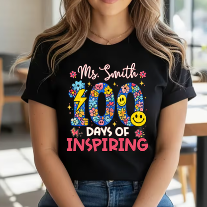 Personalised 100 Days of Teaching Floral Shirt
