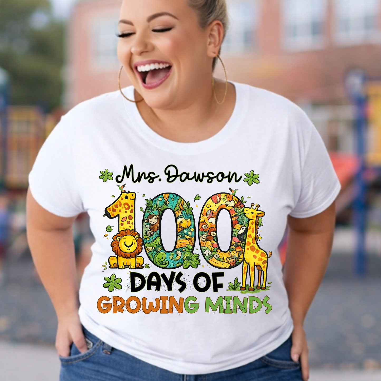 Personalised 100 Days of Teaching Safari Shirt