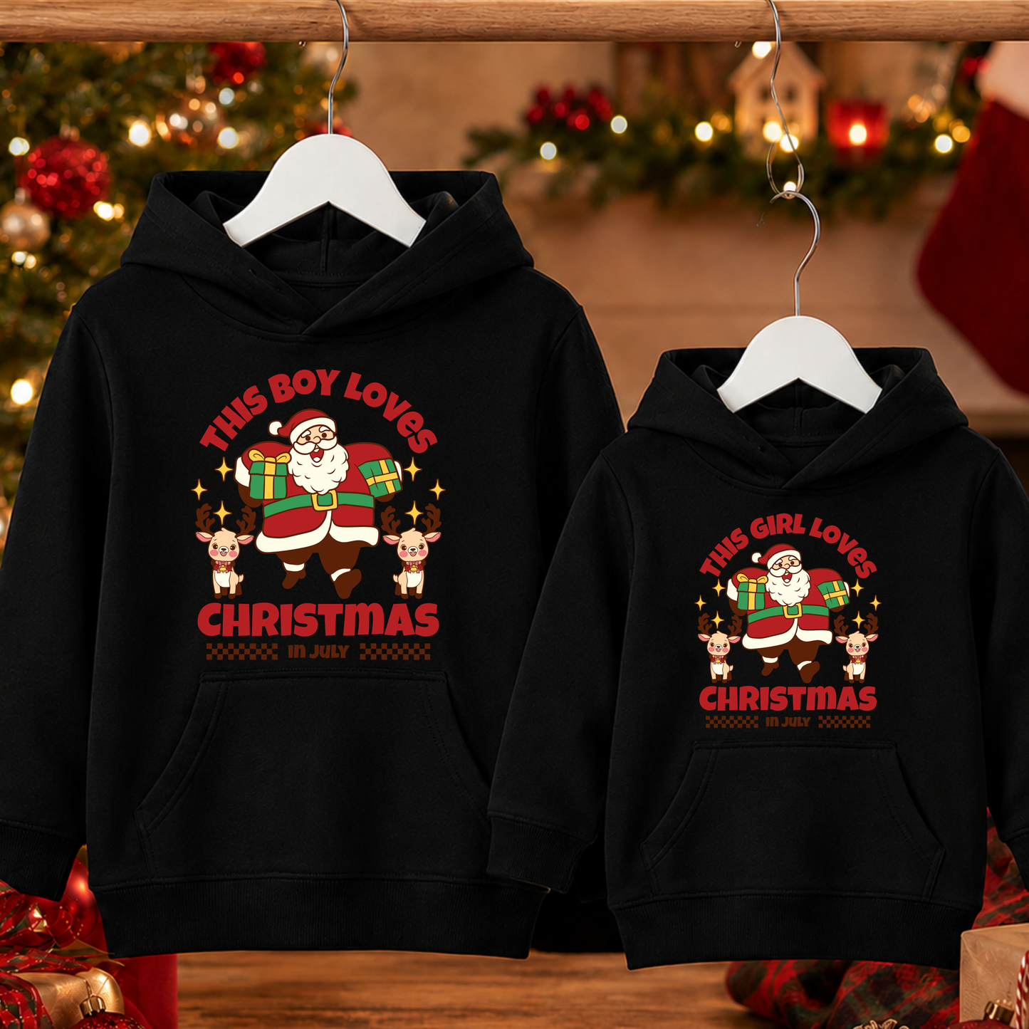 Christmas In July Matching Boy & Girl Christmas Tee | Hoodie