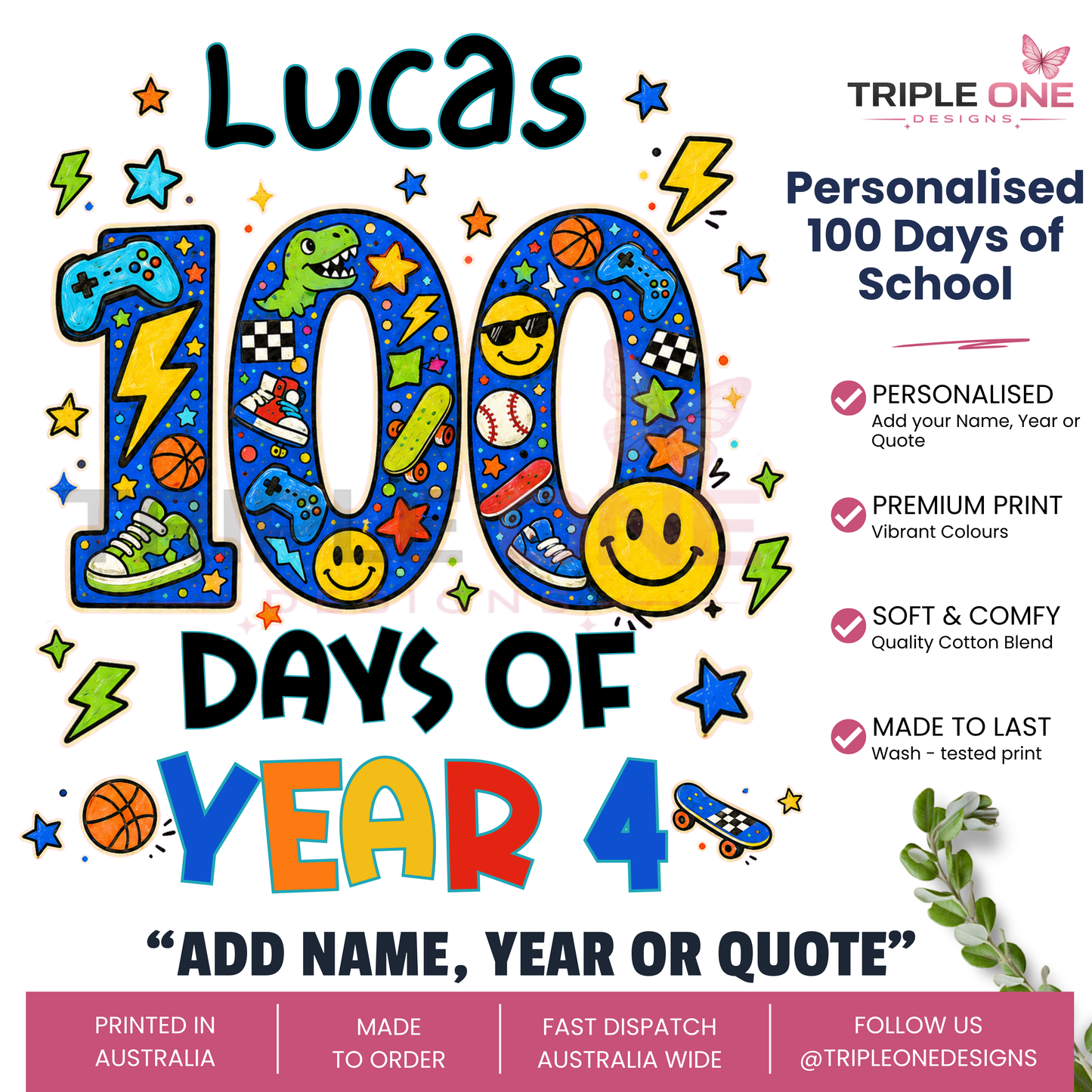 Personalised 100 Days of School Shirt