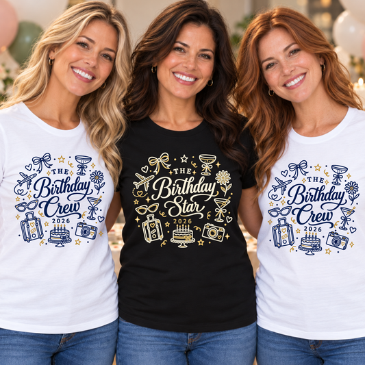 Birthday Star & Crew Matching T-Shirt