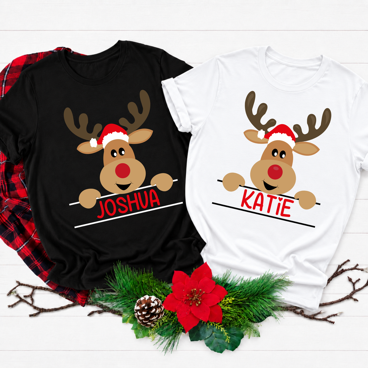 Personalised Christmas Reindeer T-Shirt