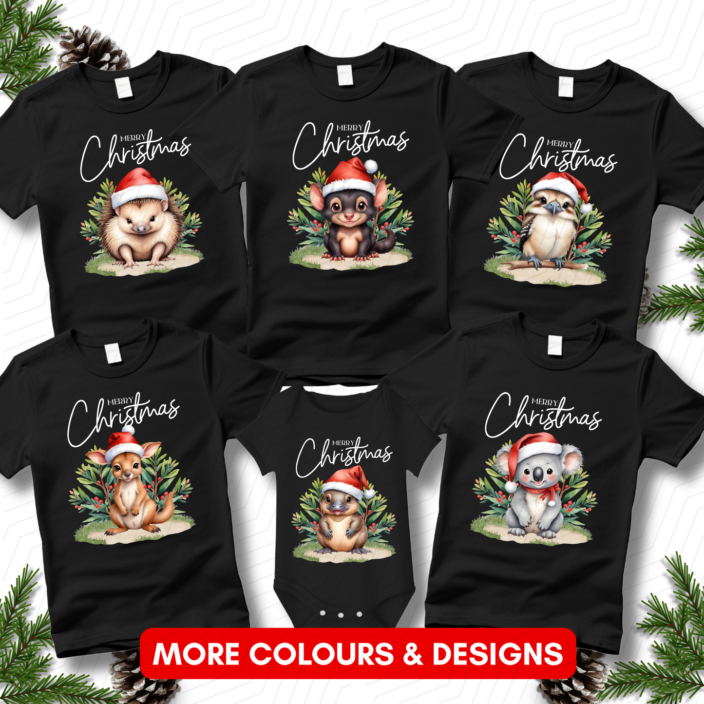 Australian Animals Christmas Matching Shirts