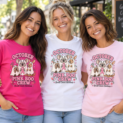 October Pink Boo Crew Breast Cancer Awareness Halloween Shirt