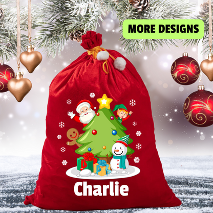 Personalised Red Velvet Santa Sack