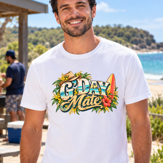 G’Day Mate T-Shirt – Retro Australian Surf Design