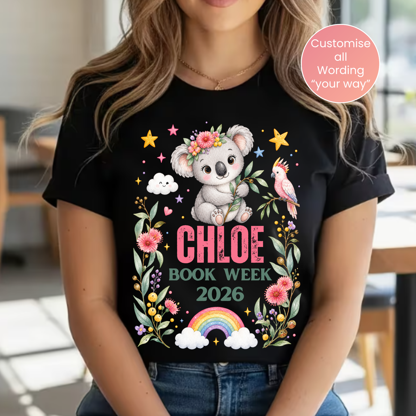 Personalised Floral Koala Book Week 2026 Shirt – Kids & Adults