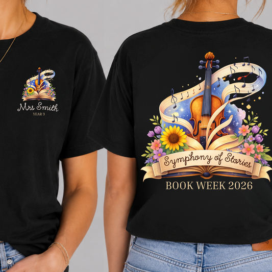 Symphony of Stories Book Week 2026 Teacher Shirt