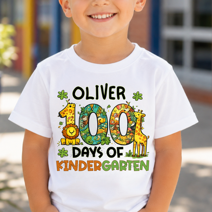 Personalised 100 Days of School Safari Shirt