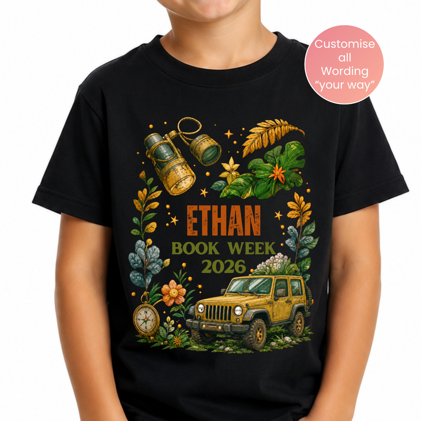 Personalised Explorer Book Week 2026 Shirt – Kids & Adults
