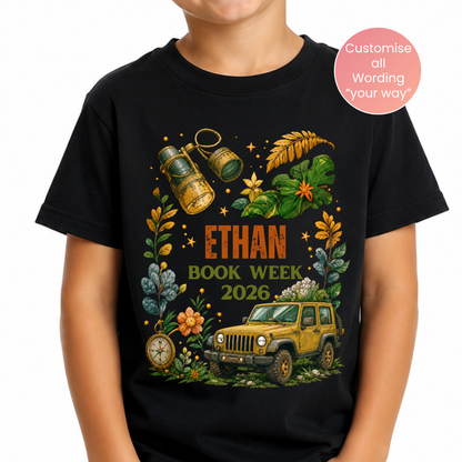 Personalised Explorer Book Week 2026 Shirt – Kids & Adults