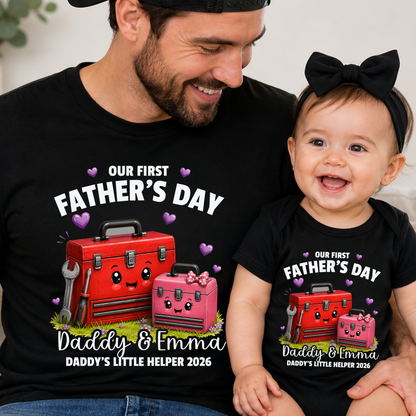 Personalised Mechanic Daddy & Me First Father's Day Matching Set | Daddy's Little Helper