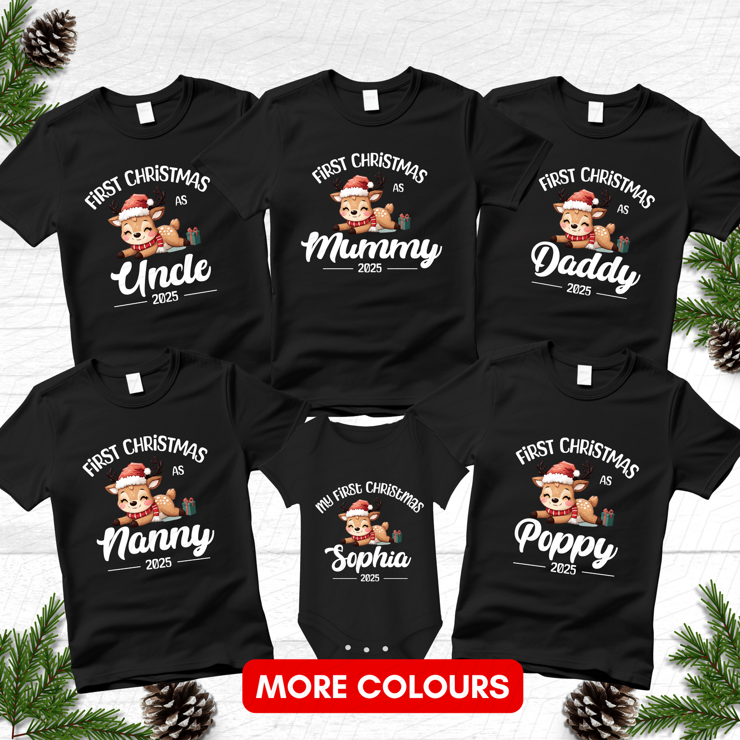 My First Christmas Personalised Matching T-Shirts