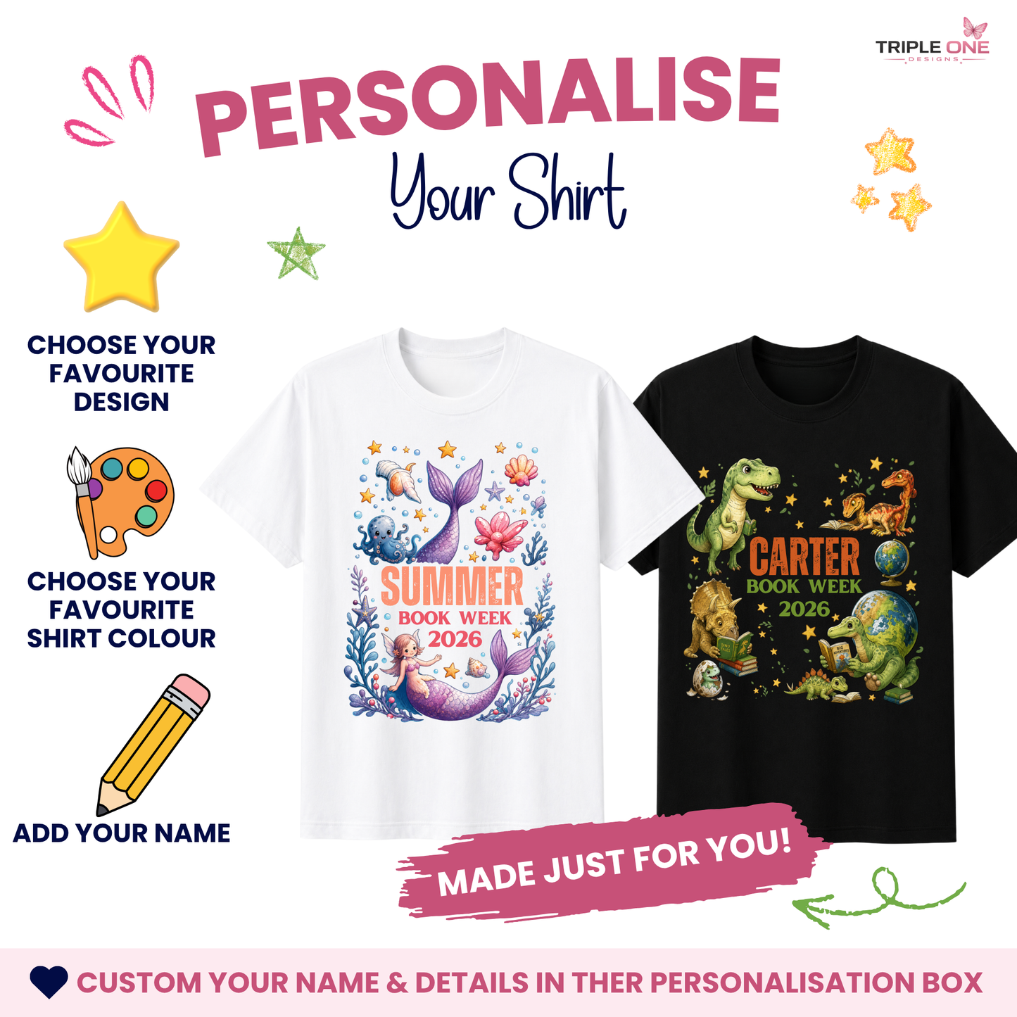 Personalised Dragon Book Week 2026 Kids T-Shirt