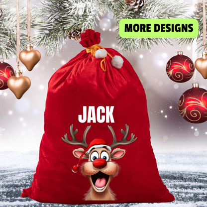 Personalised Red Velvet Santa Sack