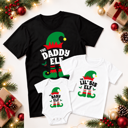 Personalised Family Elf Christmas T-Shirts