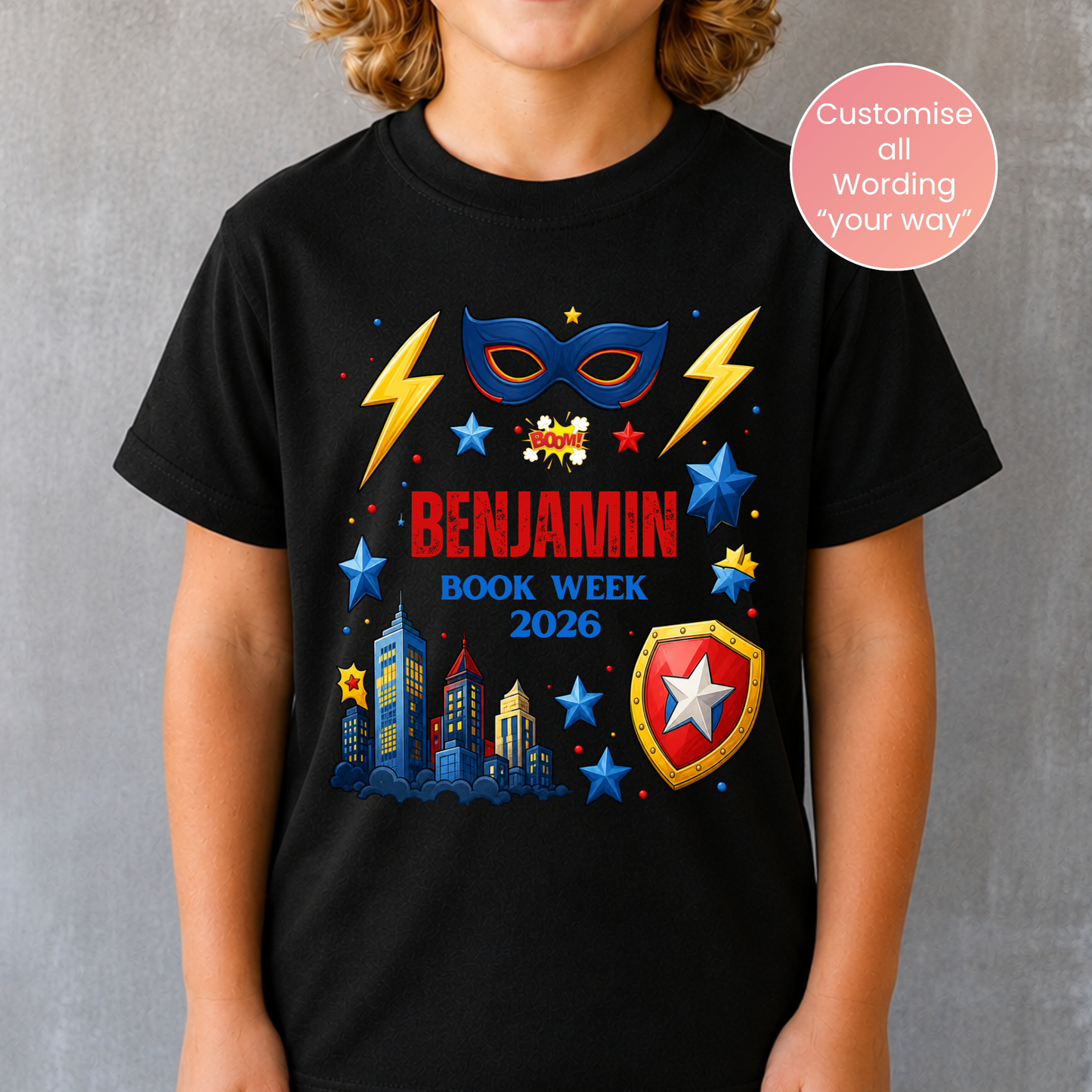 Personalised Superhero Book Week 2026 Shirt – Kids & Adults