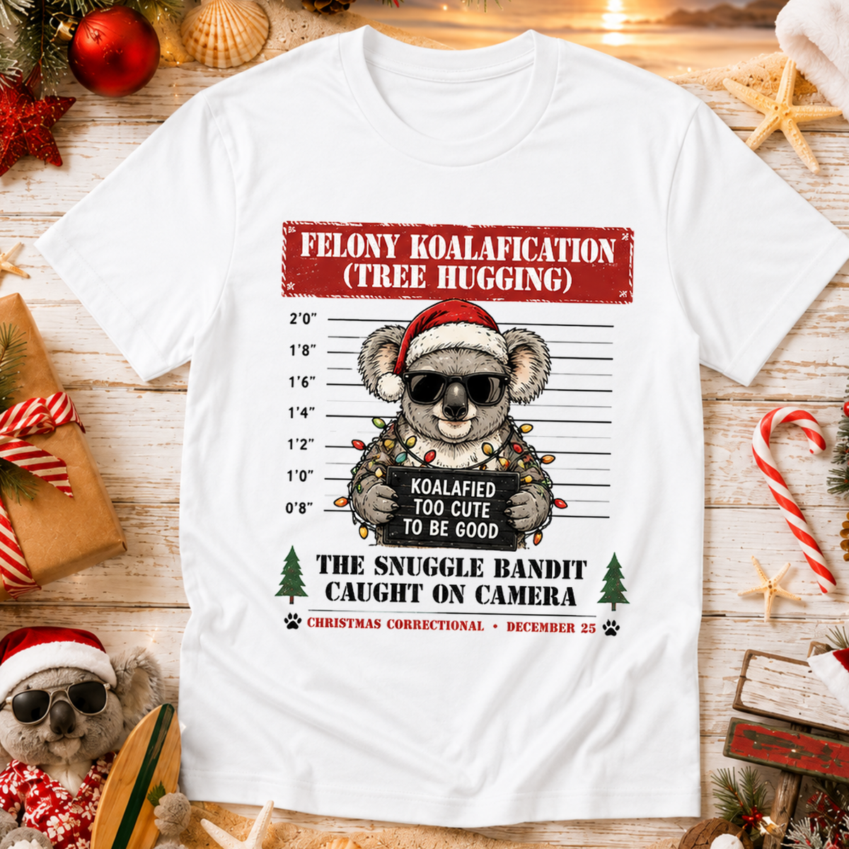 Aussie Christmas Mugshot T-Shirt
