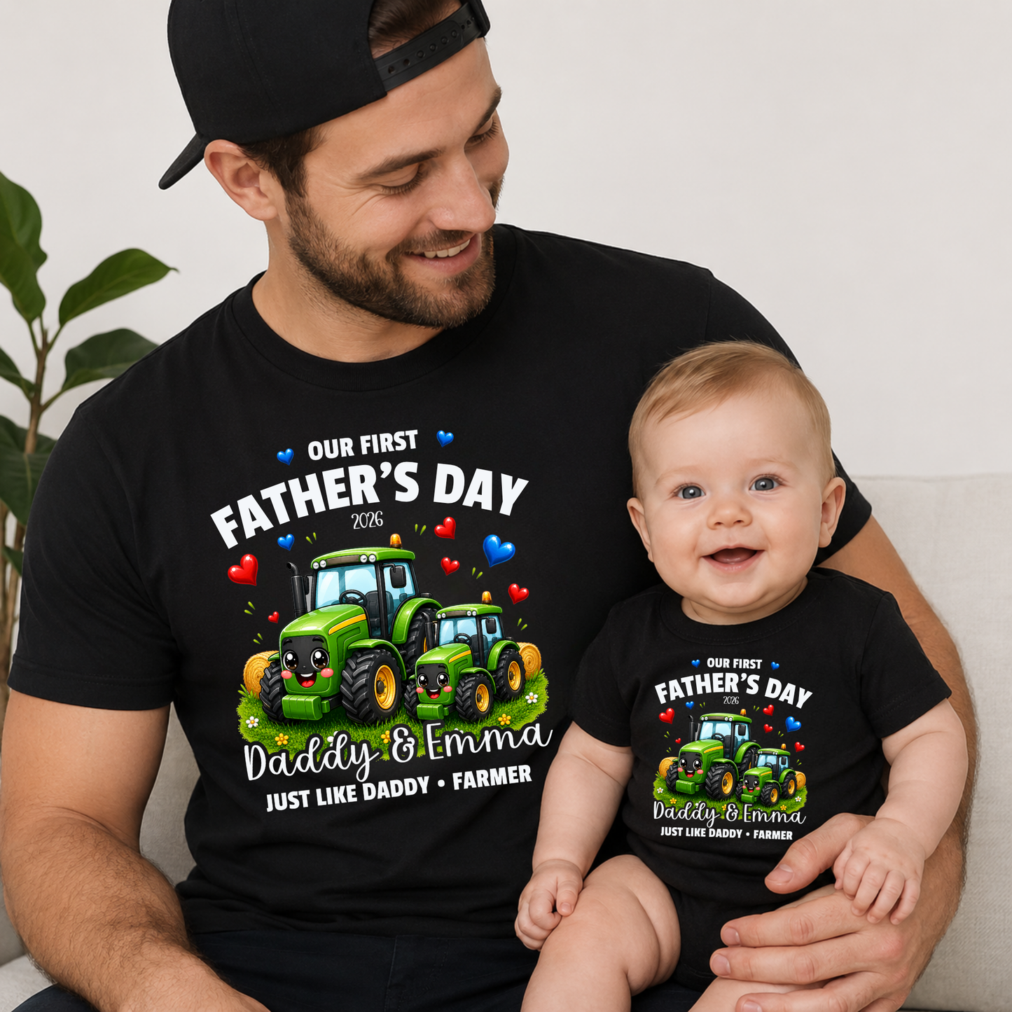 Personalised Farmer Daddy & Me First Father's Day Matching Set