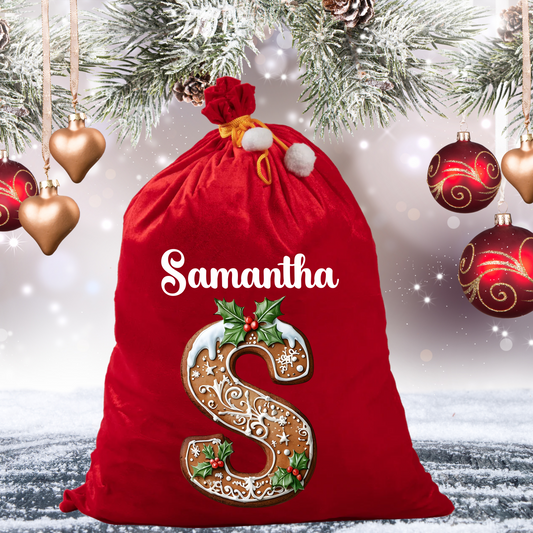 Personalised Red Velvet Santa Sack