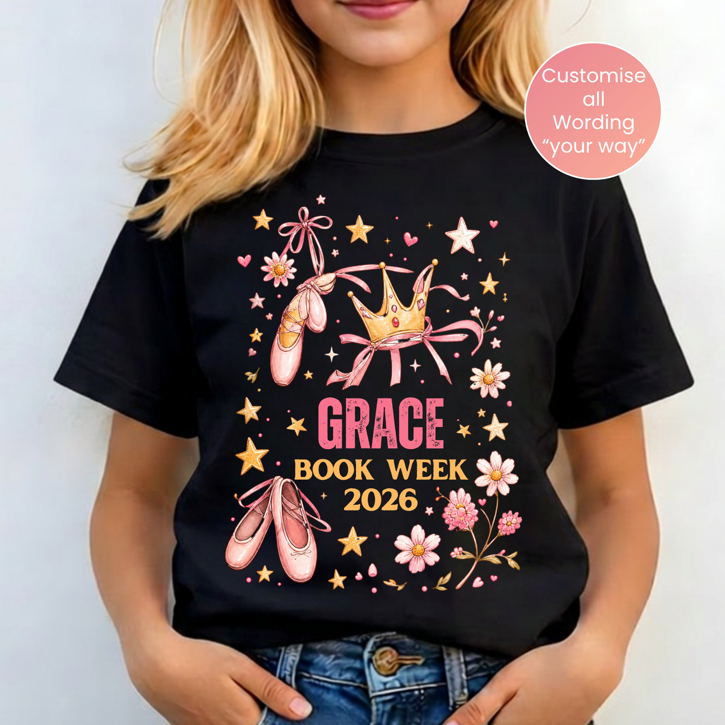 Personalised Ballet Princess Book Week 2026 Shirt – Kids & Adults