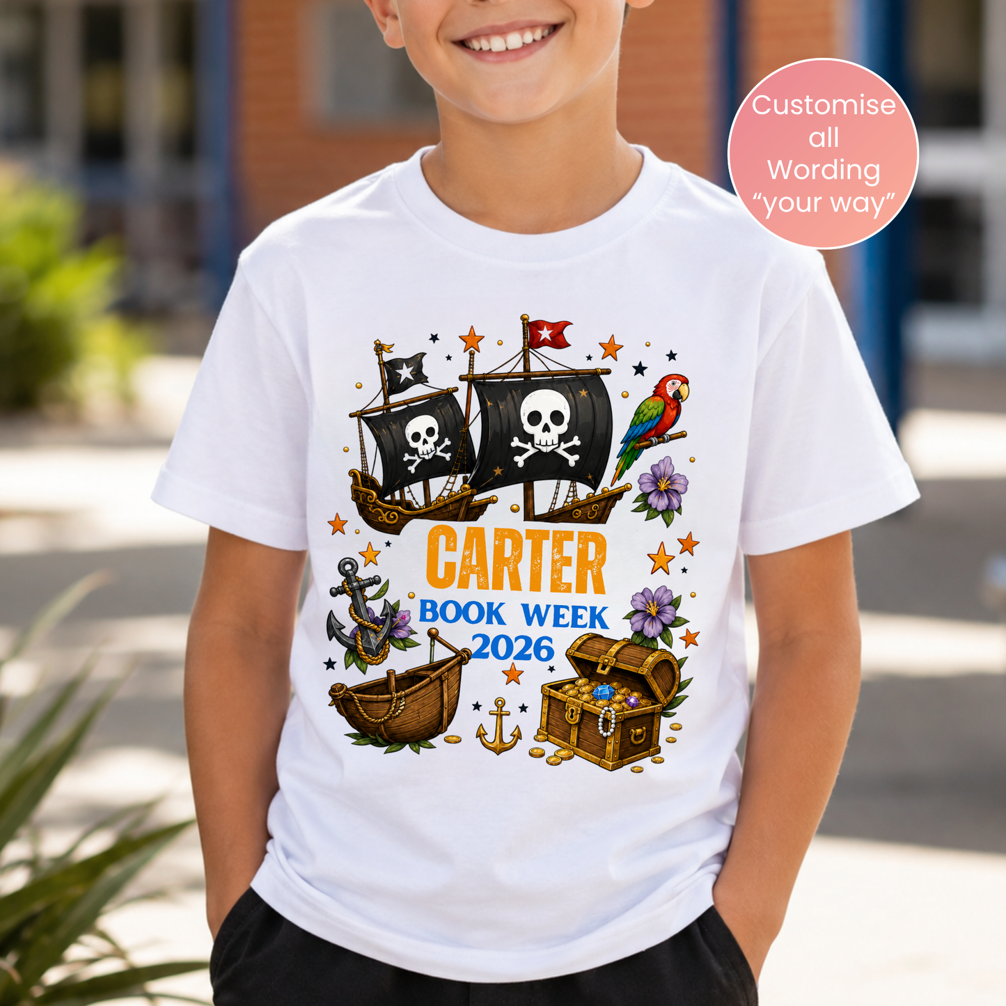 Personalised Pirate Book Week 2026 Shirt – Kids & Adults