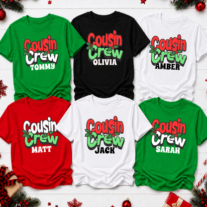 Personalised Cousin Crew Christmas T-Shirt – Matching Shirts