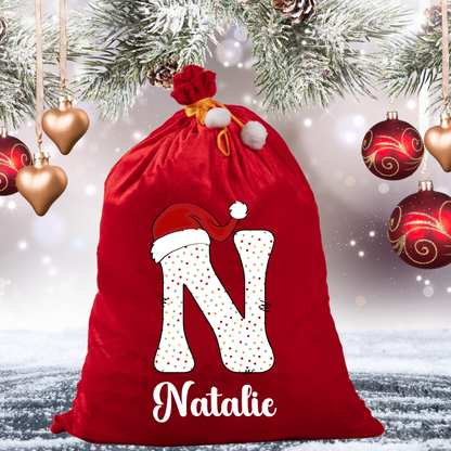 Personalised Red Velvet Santa Sack