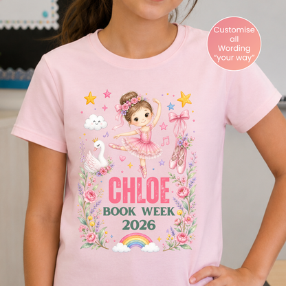 Personalised Ballerina Book Week 2026 Shirt – Kids & Adults