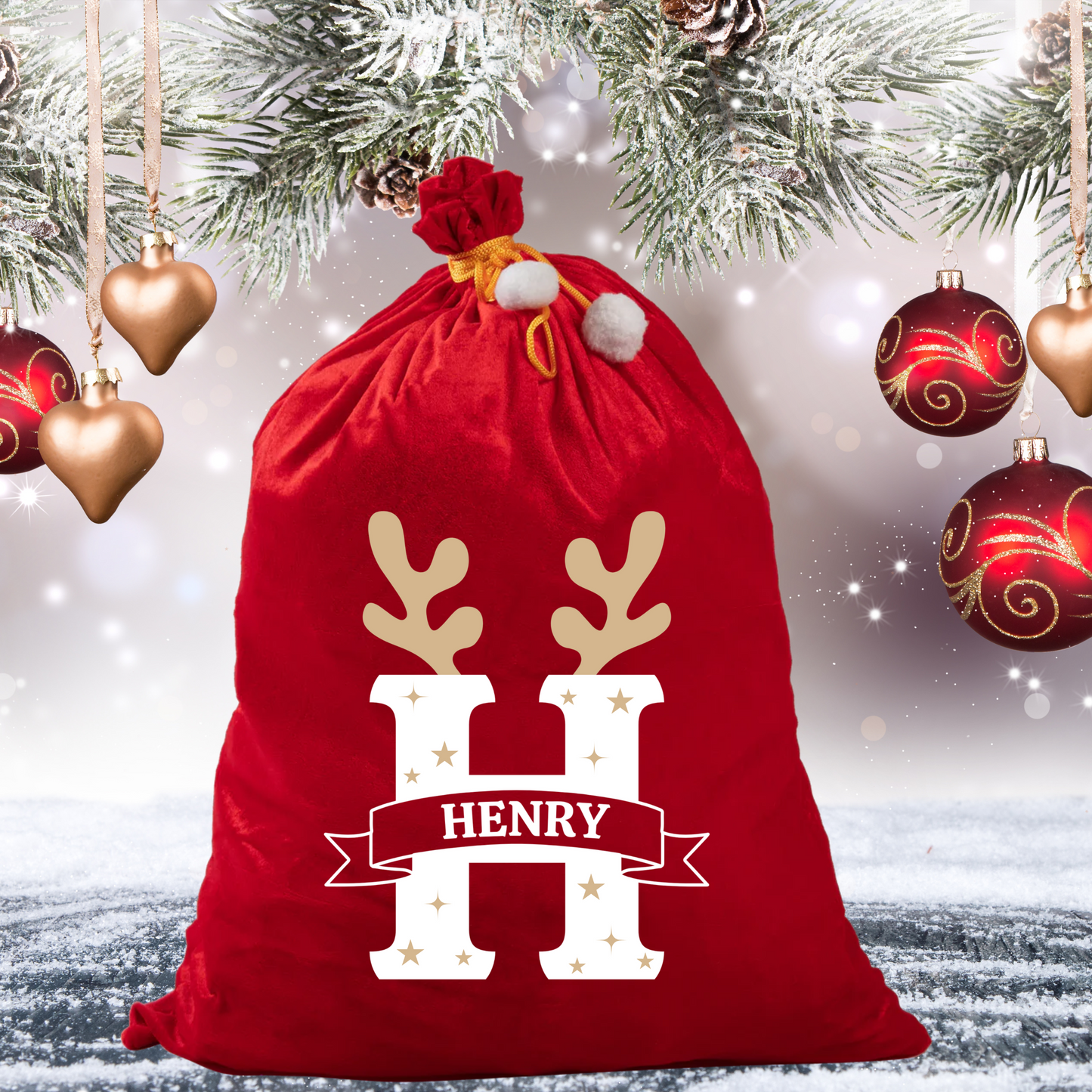Personalised Red Velvet Santa Sack