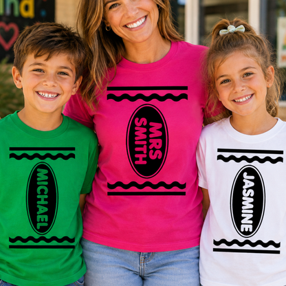 Personalised Crayon Book Week Costume T-Shirt