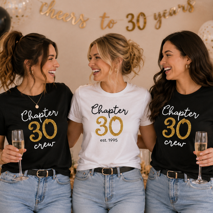 Personalised Birthday Chapter Crew Shirts