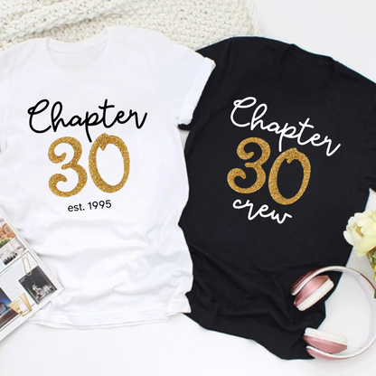 Personalised Birthday Chapter Crew Shirts
