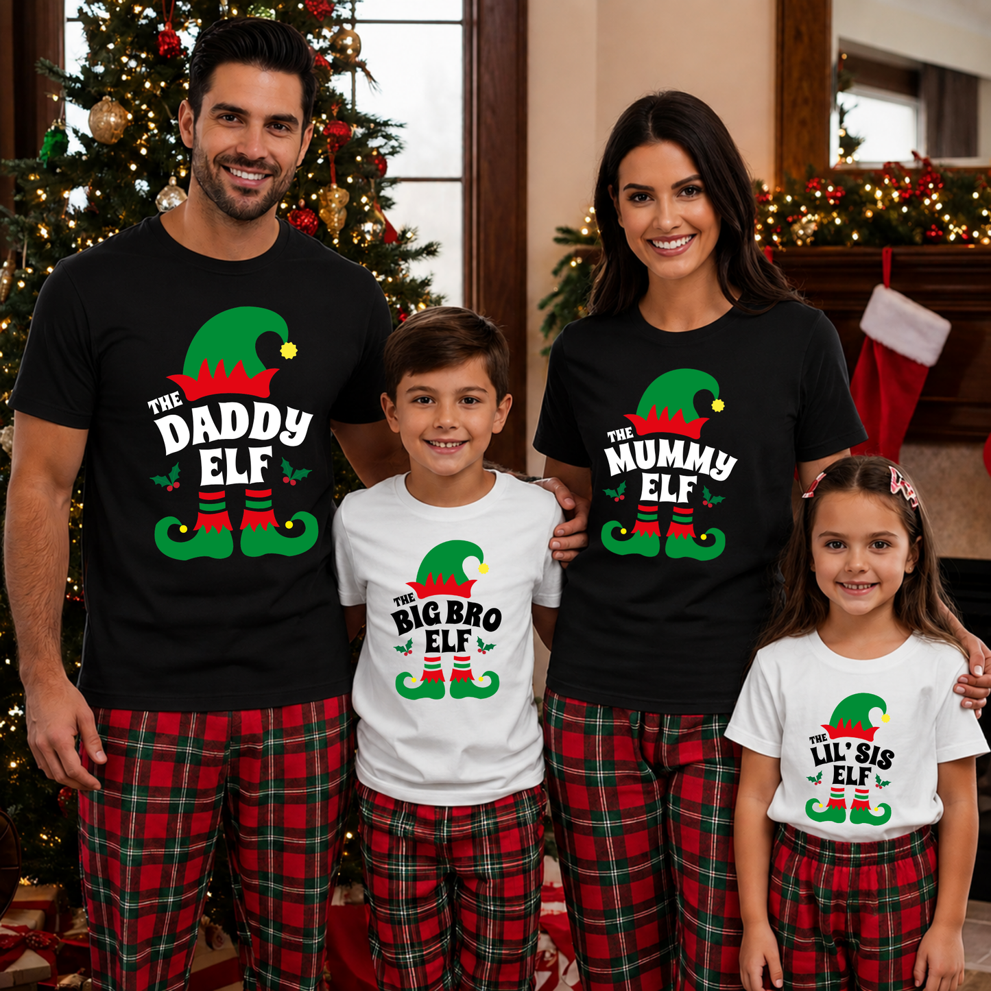 Personalised Family Elf Christmas T-Shirts